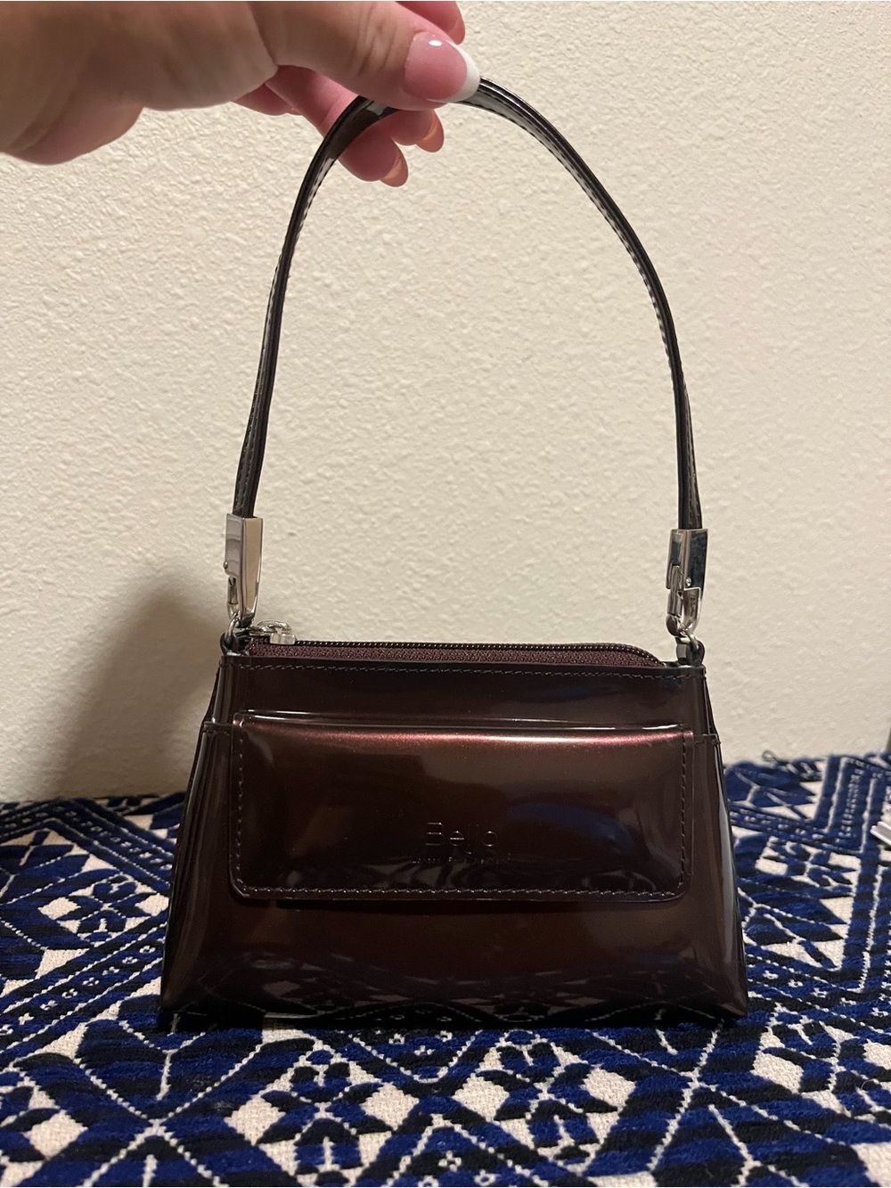 Beijo "London Paris New York" mini patent leather handbag
